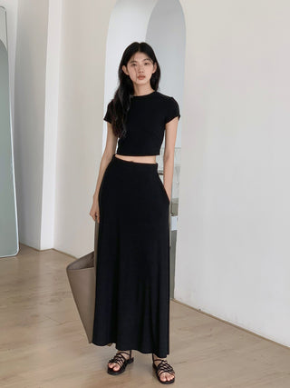 black skirt suit