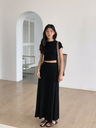 black skirt suit