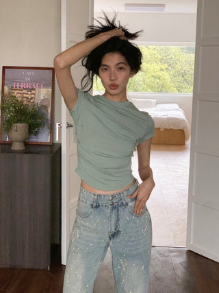 ruffle crew top