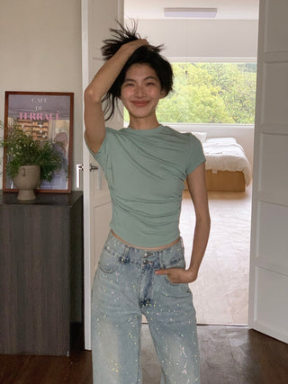 ruffle crew top