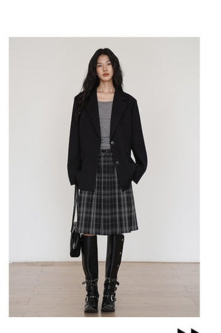 pleated plaid skirt