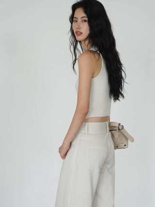 V-neck crop-top
