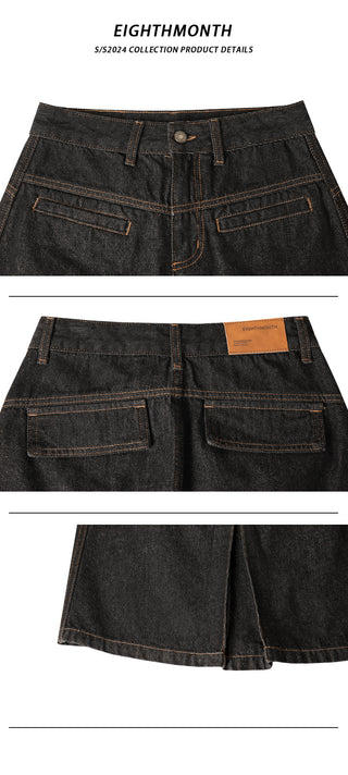split denim skirt