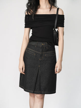 split denim skirt