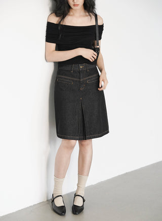 split denim skirt