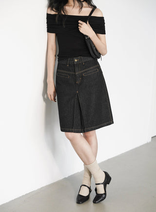 split denim skirt