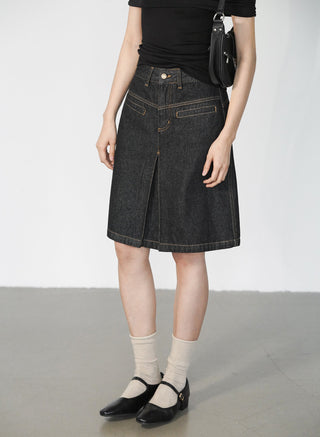 split denim skirt
