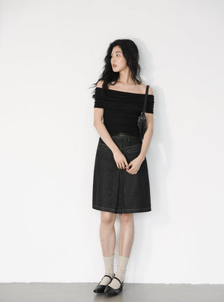 split denim skirt