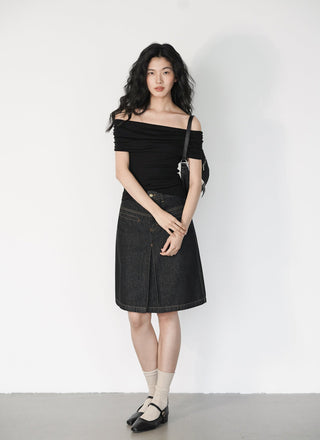 split denim skirt