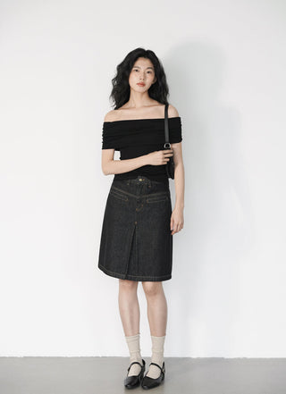 split denim skirt