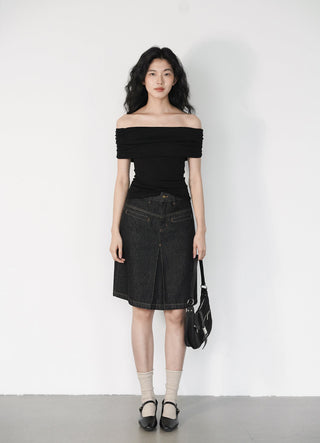 split denim skirt