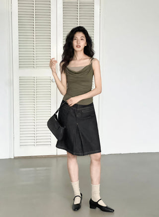 split denim skirt
