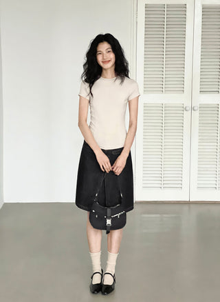 split denim skirt