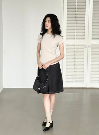 split denim skirt