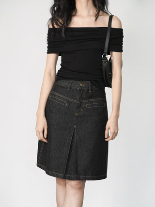 split denim skirt