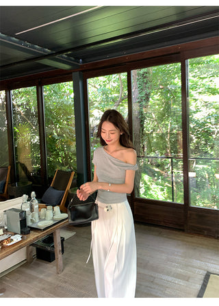 twisted off-shoulder top