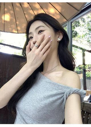 twisted off-shoulder top