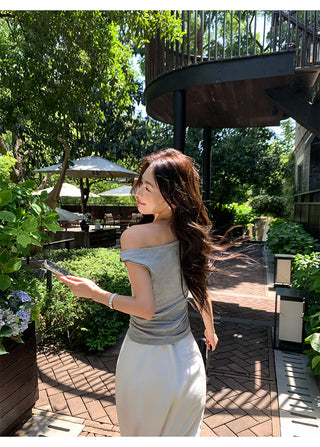 twisted off-shoulder top