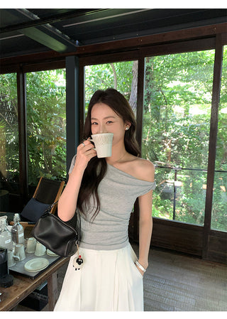 twisted off-shoulder top
