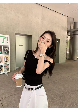 twisted off-shoulder top