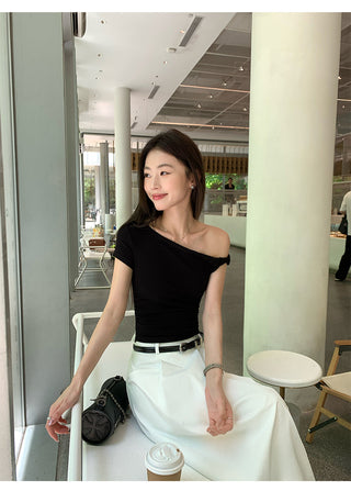 twisted off-shoulder top