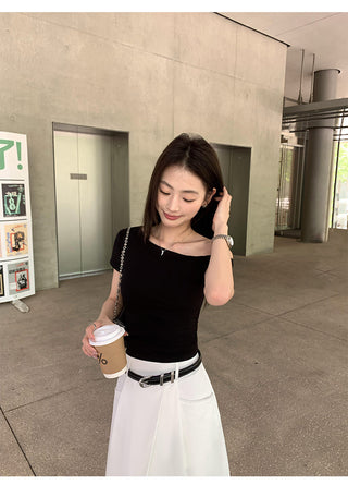 twisted off-shoulder top