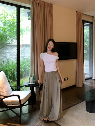 twisted off-shoulder top