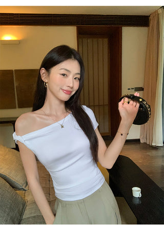 twisted off-shoulder top