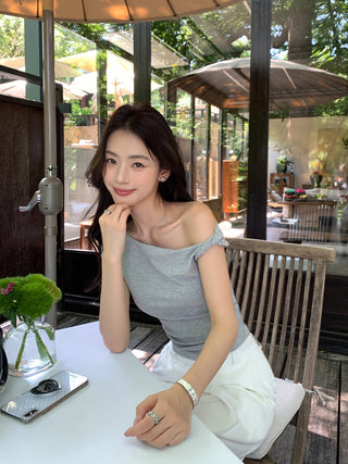 twisted off-shoulder top
