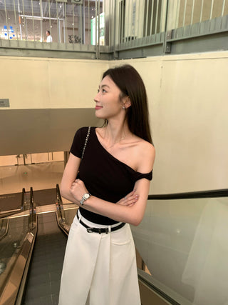 twisted off-shoulder top