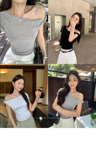 twisted off-shoulder top