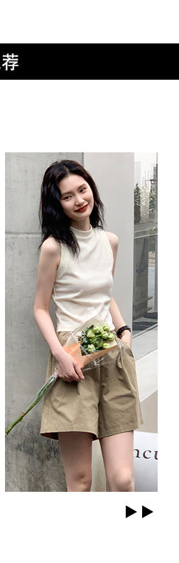 khaki wide shorts