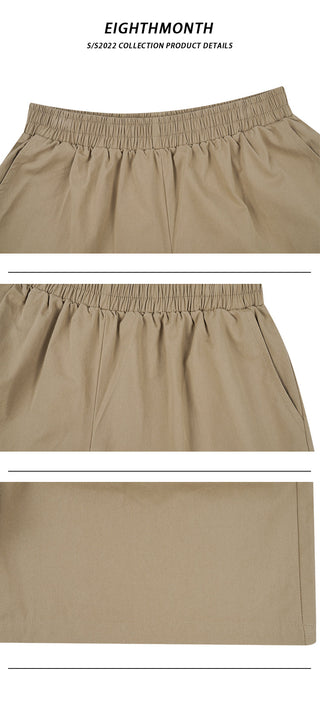 khaki wide shorts
