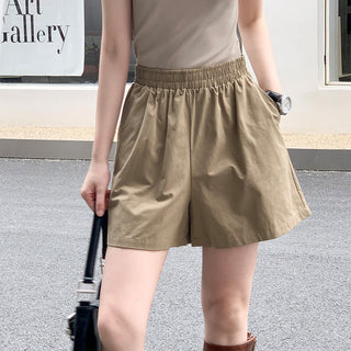 khaki wide shorts
