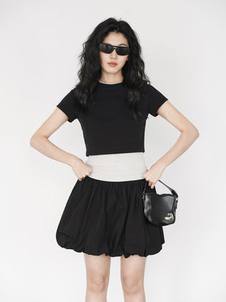 black mini skirt