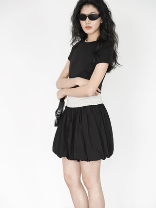 black mini skirt
