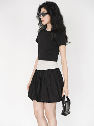 black mini skirt