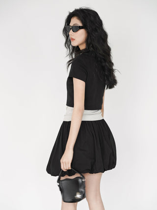 black mini skirt