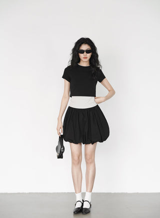 black mini skirt