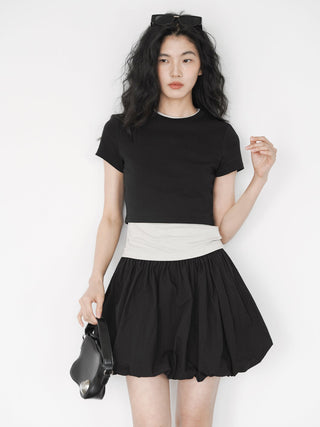 black mini skirt