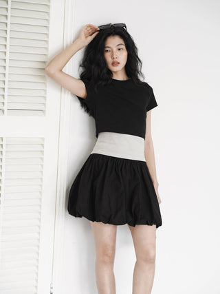 black mini skirt