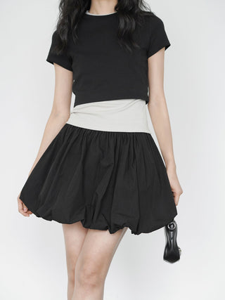 black mini skirt