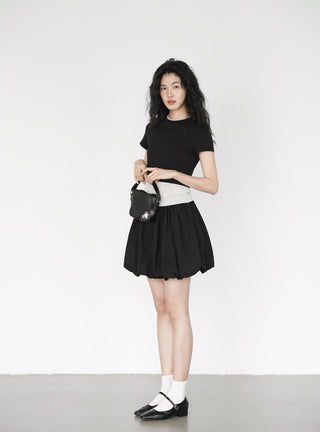 black mini skirt