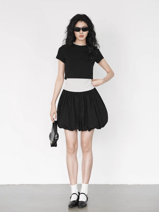 black mini skirt
