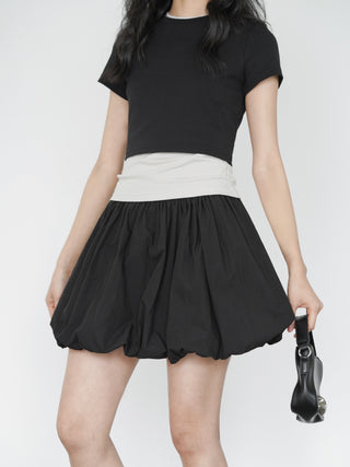 black mini skirt