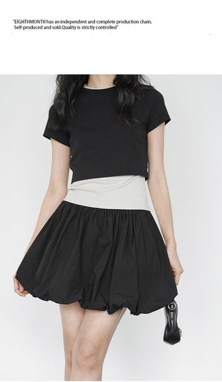 black mini skirt