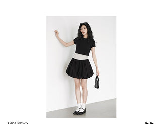 black mini skirt