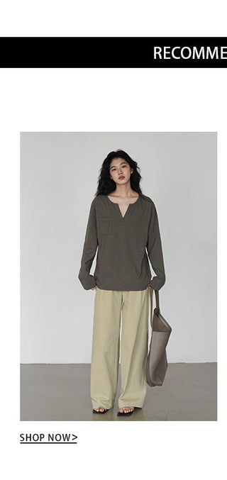 V-neck long top