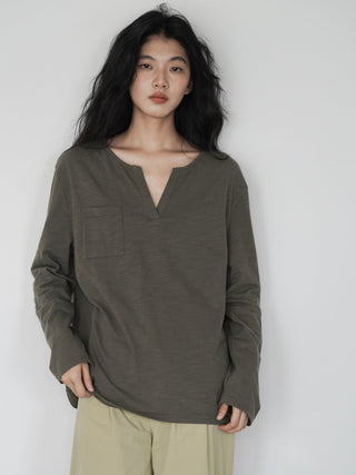 V-neck long top