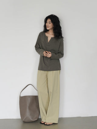 V-neck long top